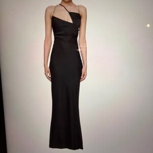 The Attico One Shoulder Black Dress